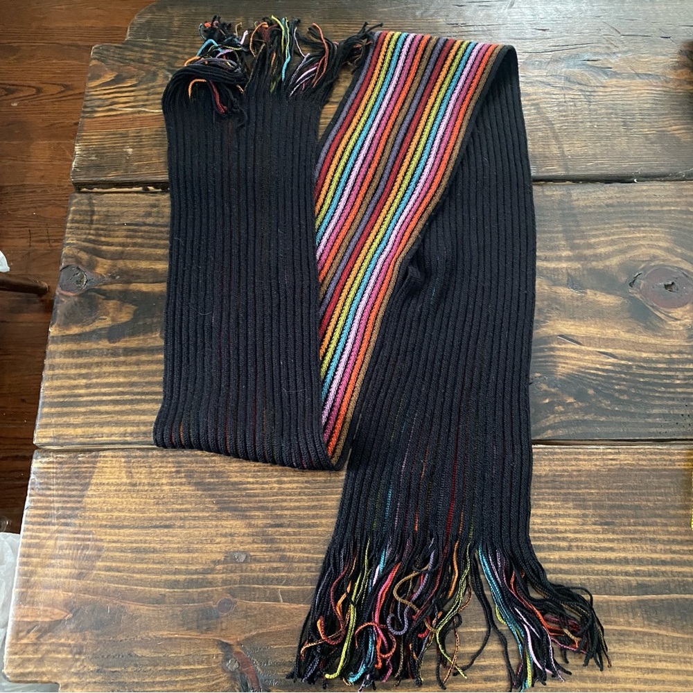Knit rainbow colorful knit scarf - Picture 8 of 13